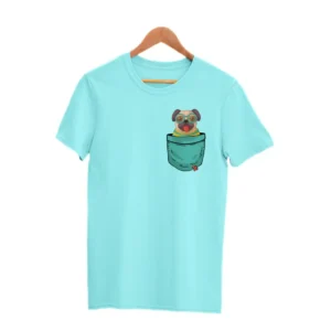 Cute Pug Pocket Print Tshirt Men