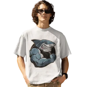 Muscular Shark Oversized Gym T-shirt