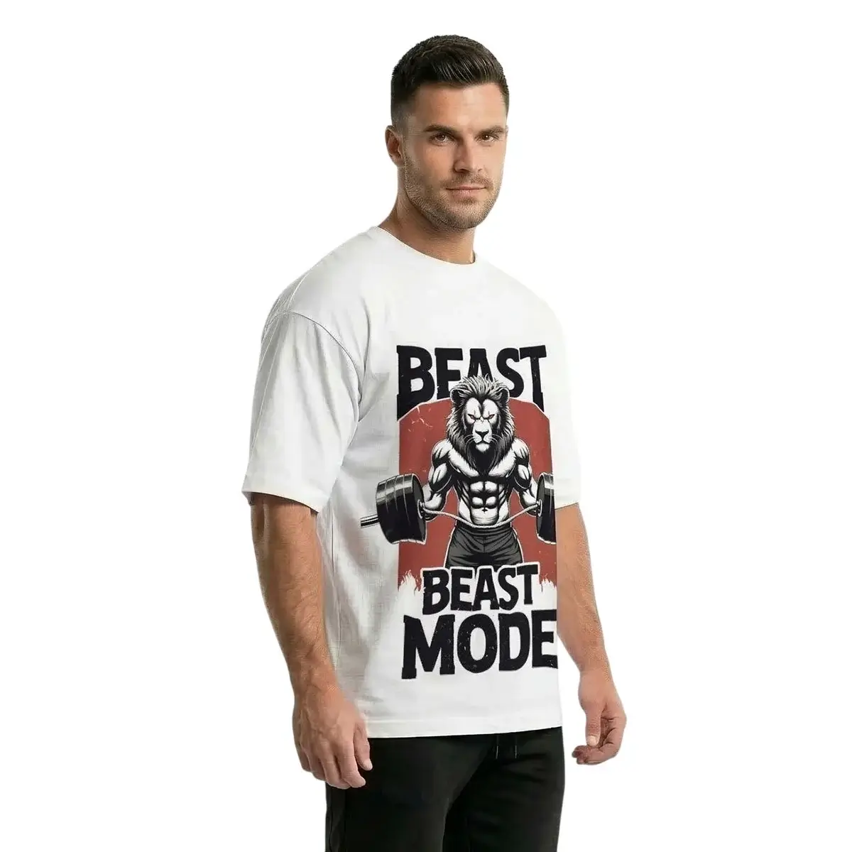 Beast Mode Oversized Gym T-Shirt β White | Limited Drop - Image 2